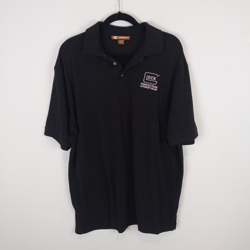 Harriton Embroidered Glock Logo Polo Black Size X-Large